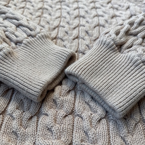 JCrew Sweater‎ Womens Medium Blush Cable Knit Crewneck Textured Cotton Pullover - Picture 8 of 12